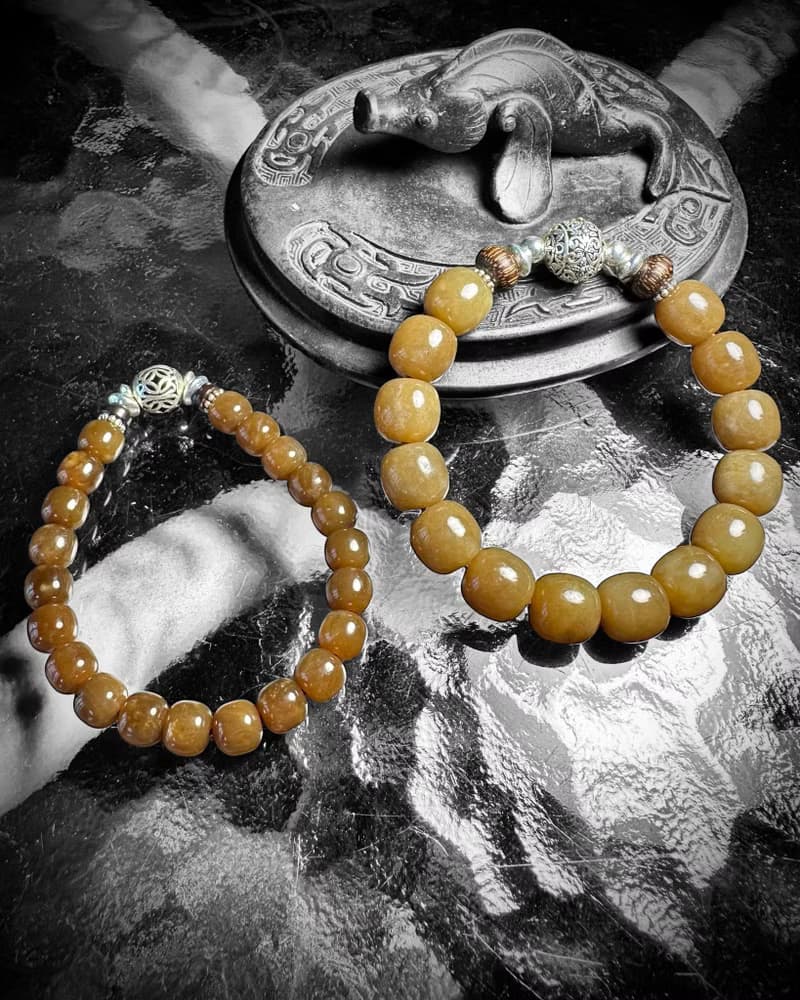 和田糖玉 銀製手串