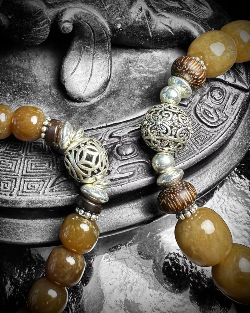 和田糖玉 銀製手串