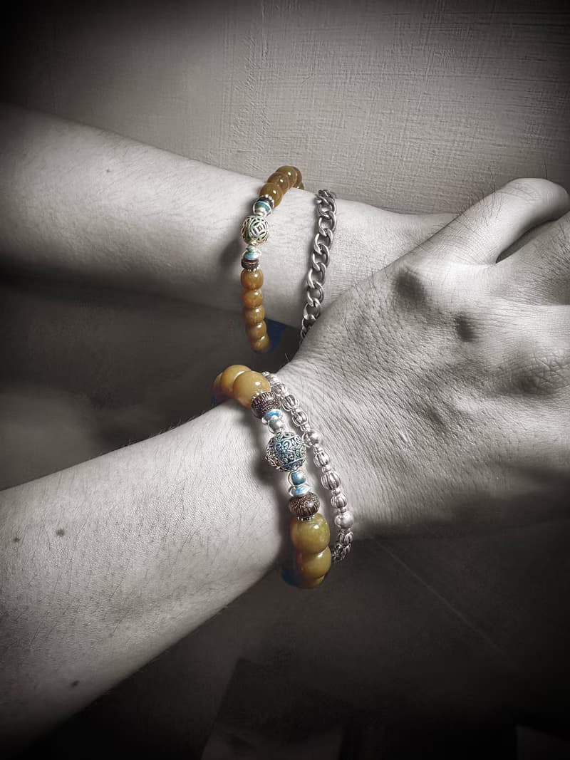 和田糖玉 銀製手串