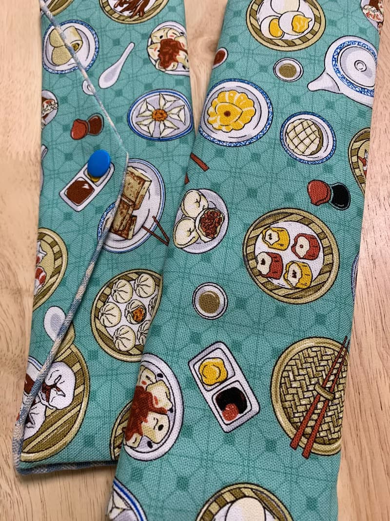 文青風環保純棉筷袋 台灣美味小吃 質感原胚 湖水藍 日本 潮物 收