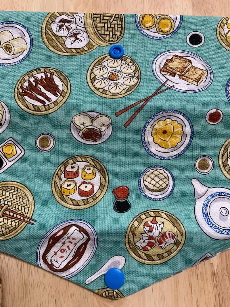 文青風環保純棉筷袋 台灣美味小吃 質感原胚 湖水藍 日本 潮物 收