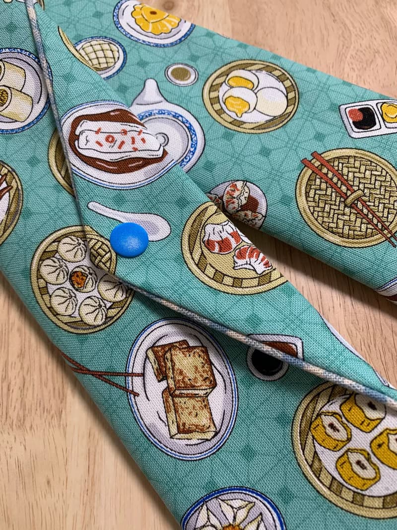 文青風環保純棉筷袋 台灣美味小吃 質感原胚 湖水藍 日本 潮物 收