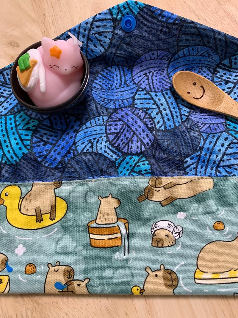 文青風環保純棉筷袋 台灣美味小吃 質感原胚 湖水藍 日本 潮物 收