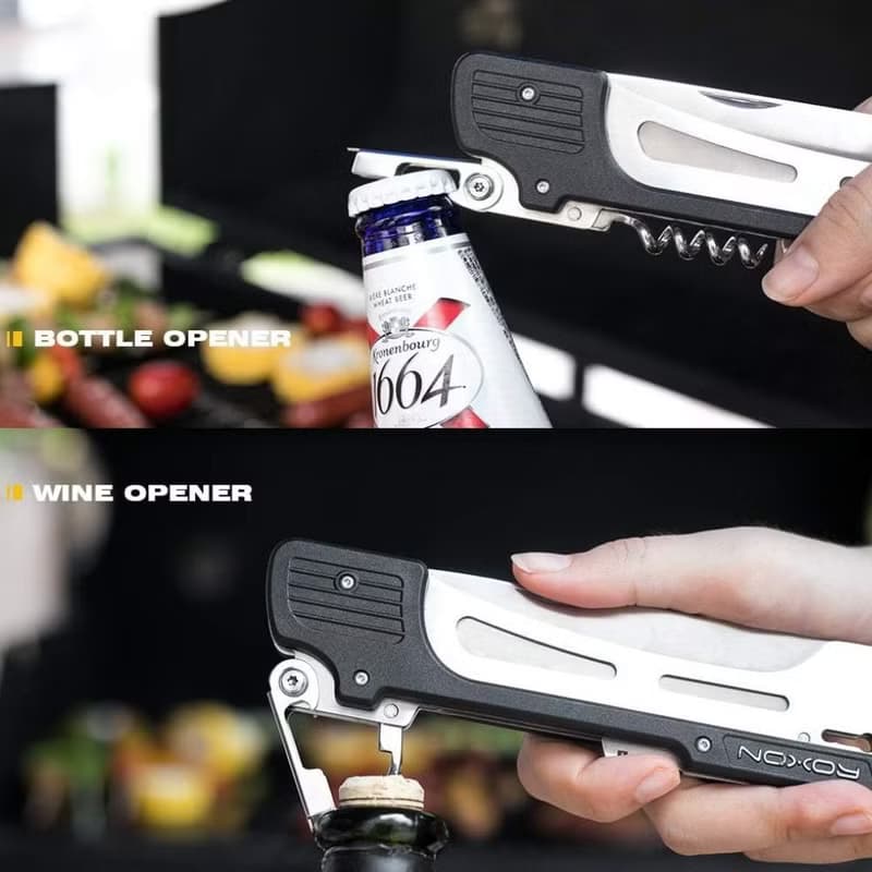 【6合1百變燒烤BBQ工具】鏟/叉/夾/刀/開瓶器 不鏽鋼折疊收納設計
