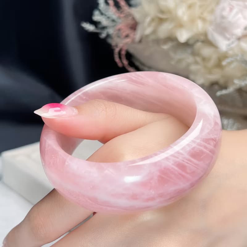 【浪漫相遇】巴西天然粉晶手鐲 | 19圍 | 天然水晶 | 送禮