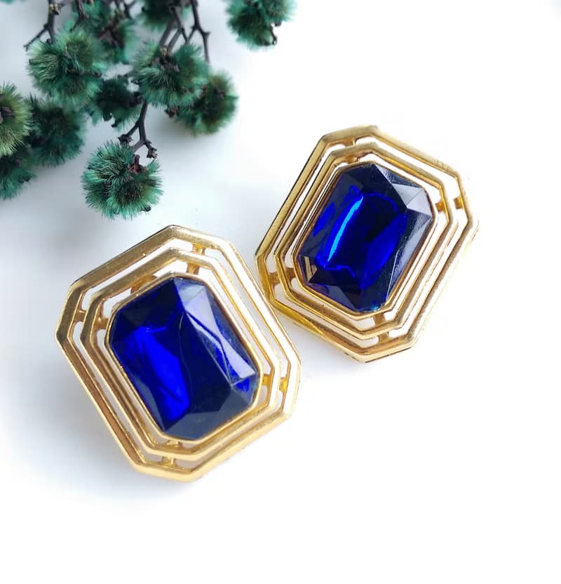 Vintage Jewelry 西洋古董飾品 摩登 幾何 針式耳環