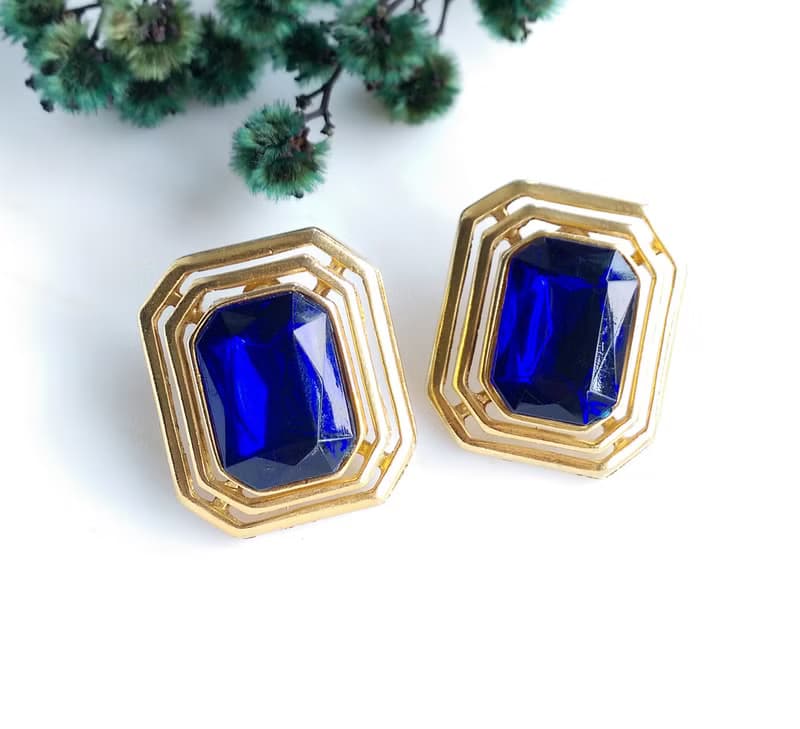 Vintage Jewelry 西洋古董飾品 摩登 幾何 針式耳環