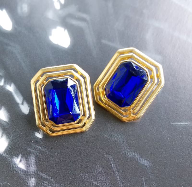 Vintage Jewelry 西洋古董飾品 摩登 幾何 針式耳環