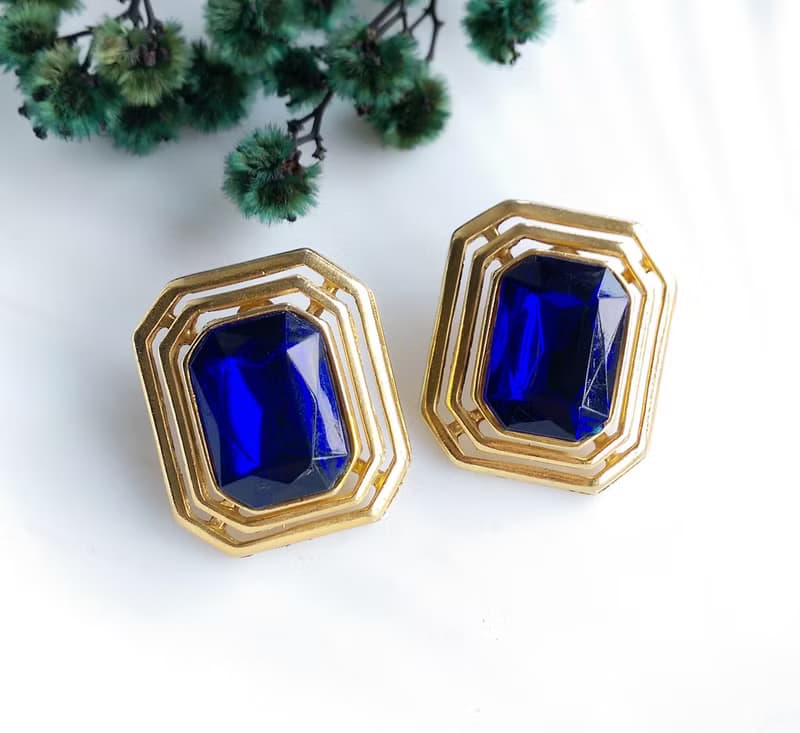 Vintage Jewelry 西洋古董飾品 摩登 幾何 針式耳環