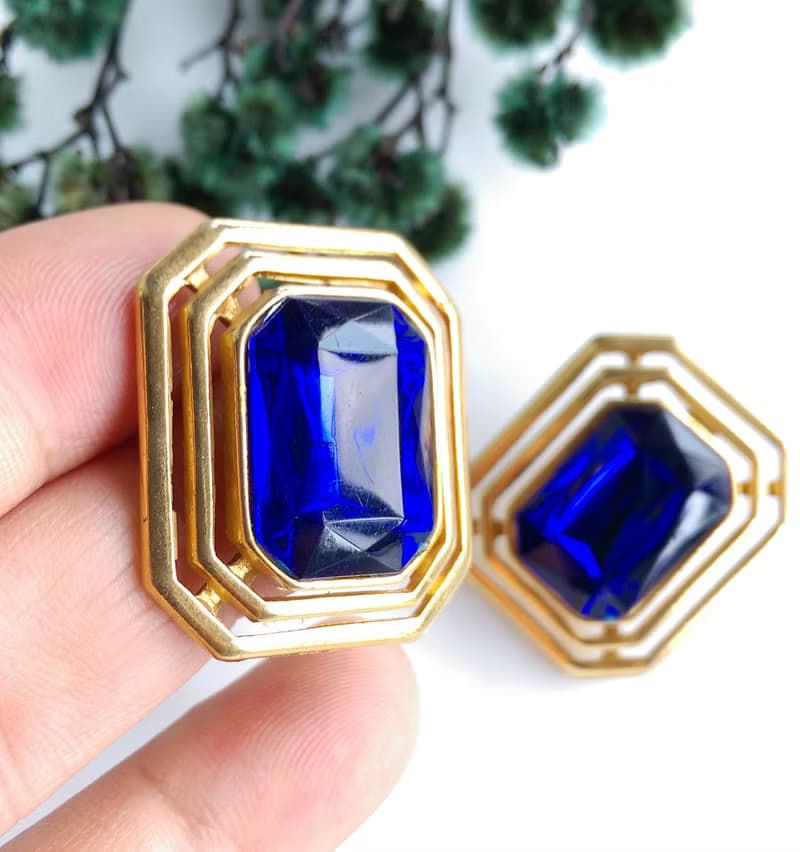 Vintage Jewelry 西洋古董飾品 摩登 幾何 針式耳環