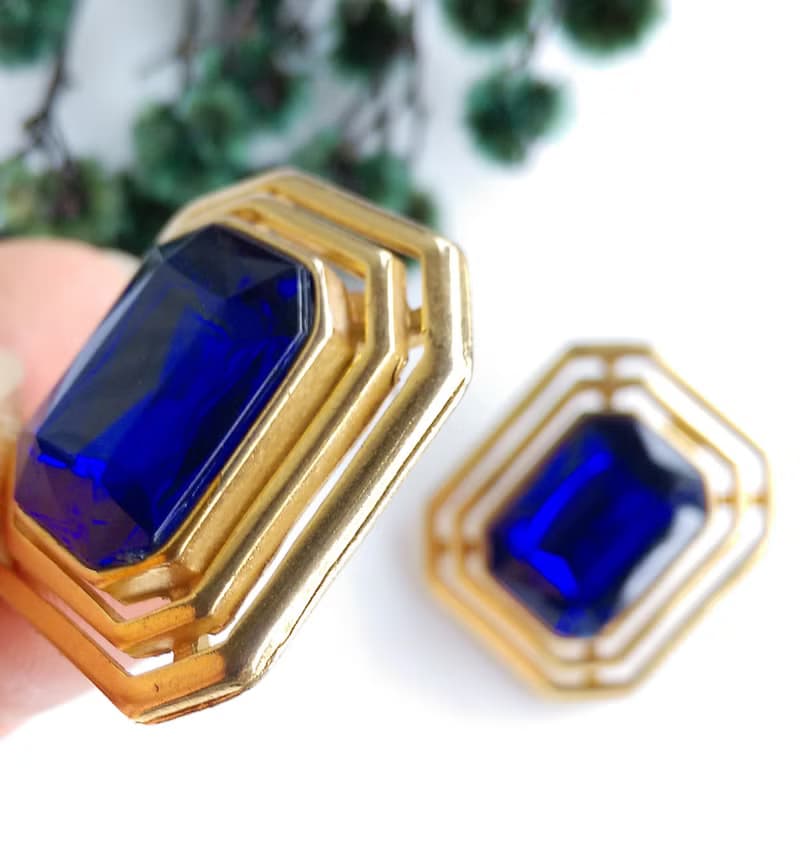 Vintage Jewelry 西洋古董飾品 摩登 幾何 針式耳環