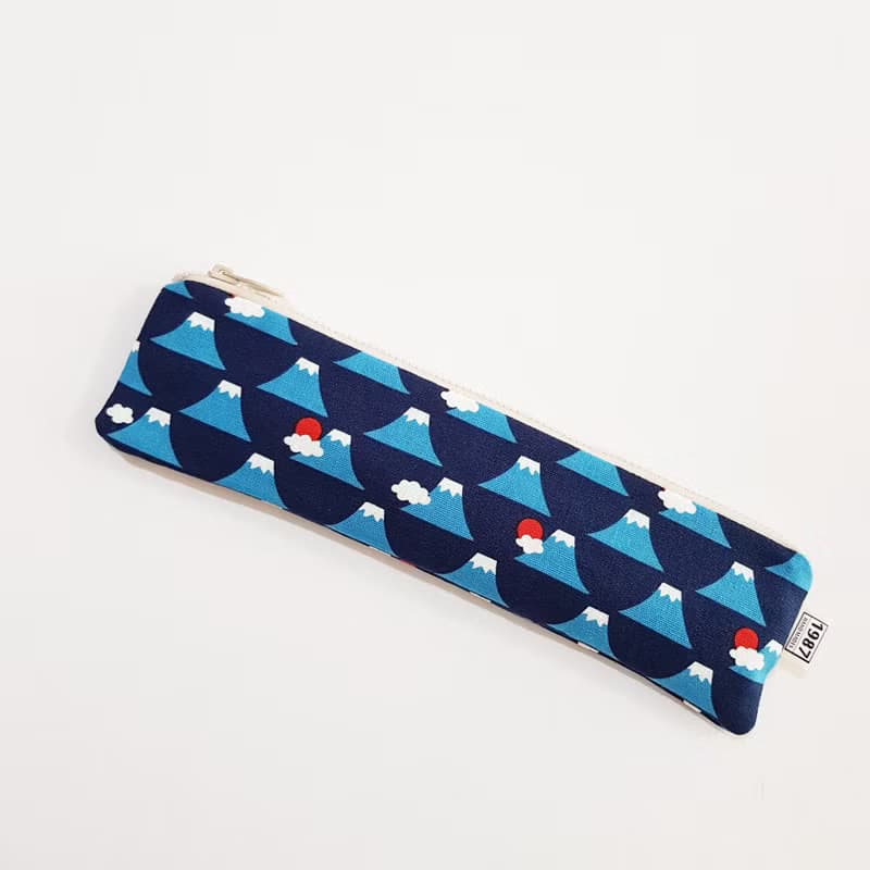 【富士山-藍】 熱銷款! 餐具袋 環保 筆袋 刷具袋 交換禮物