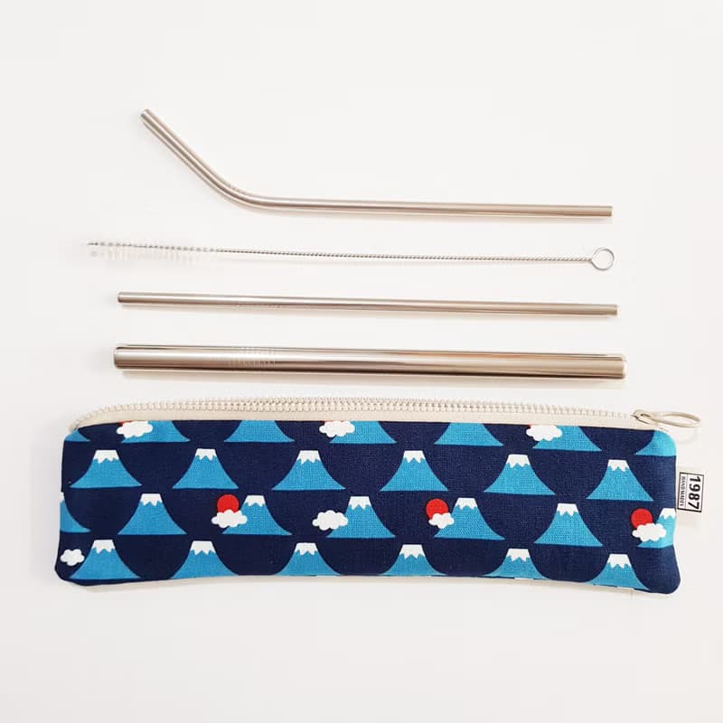 【富士山-藍】 熱銷款! 餐具袋 環保 筆袋 刷具袋 交換禮物