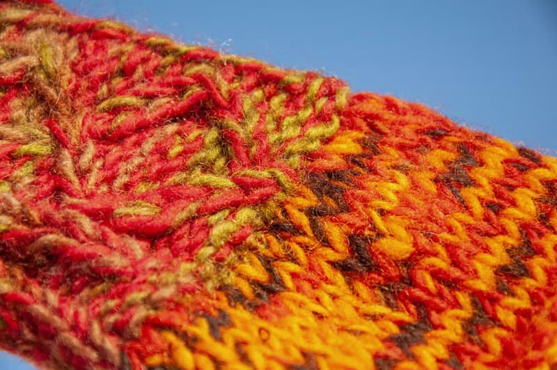 手織純羊毛針織手套/露趾手套/內刷毛手套/保暖手套-北歐夕陽陽光