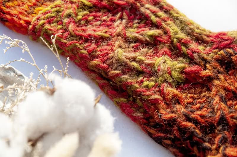 手織純羊毛針織手套/露趾手套/內刷毛手套/保暖手套-北歐夕陽陽光