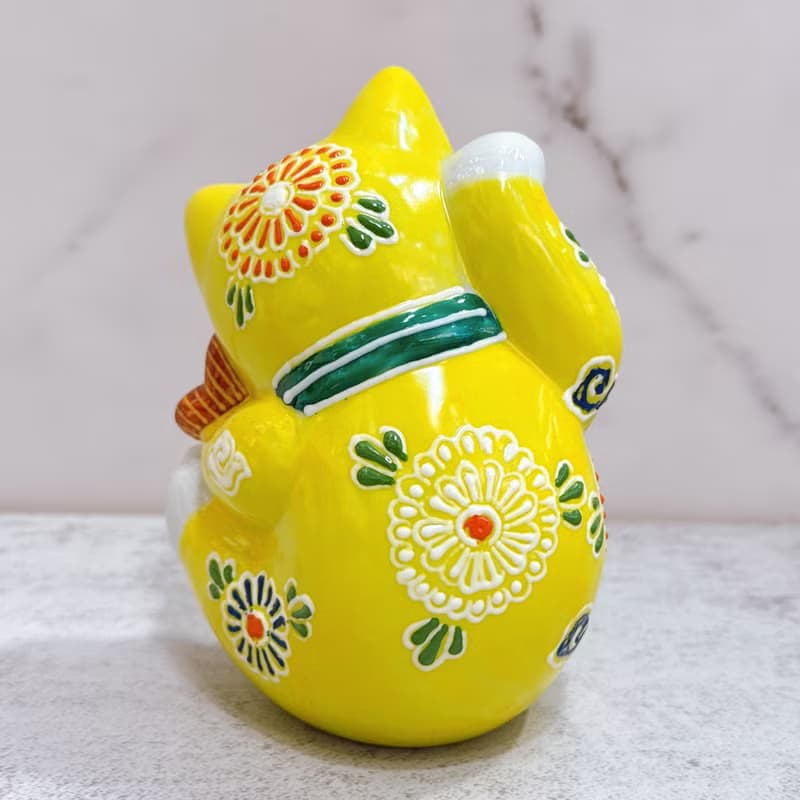 【黃耀吉運】日本九谷燒招財貓 | 黃櫻鯉