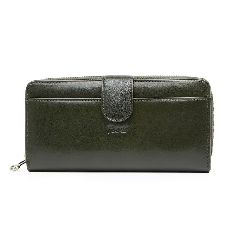 真皮女用長夾 / 大容量長夾拉鍊包 / 真皮長夾_綠/藍2色任選F3475