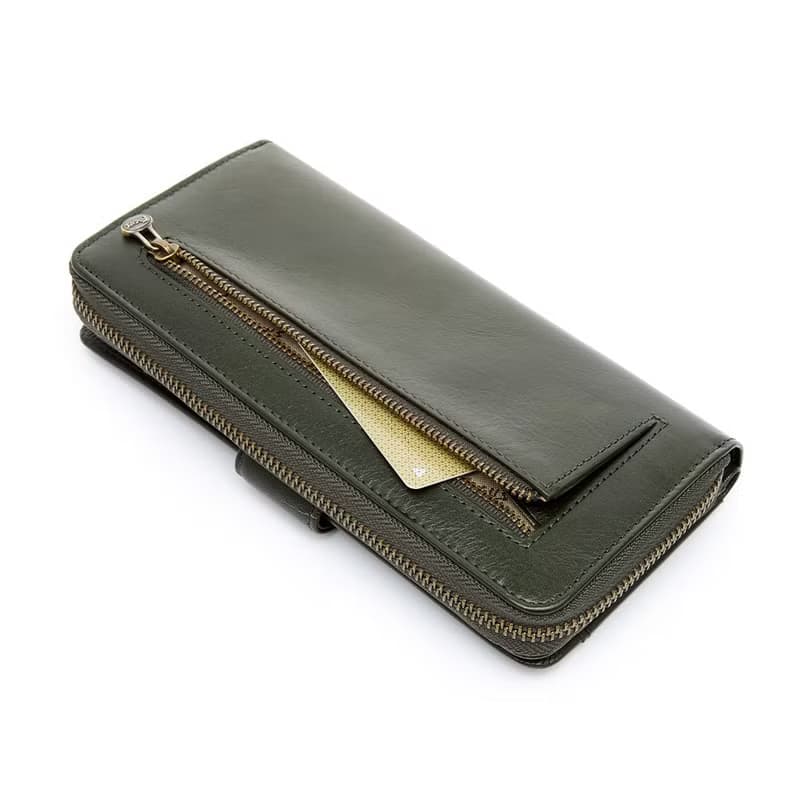 真皮女用長夾 / 大容量長夾拉鍊包 / 真皮長夾_綠/藍2色任選F3475