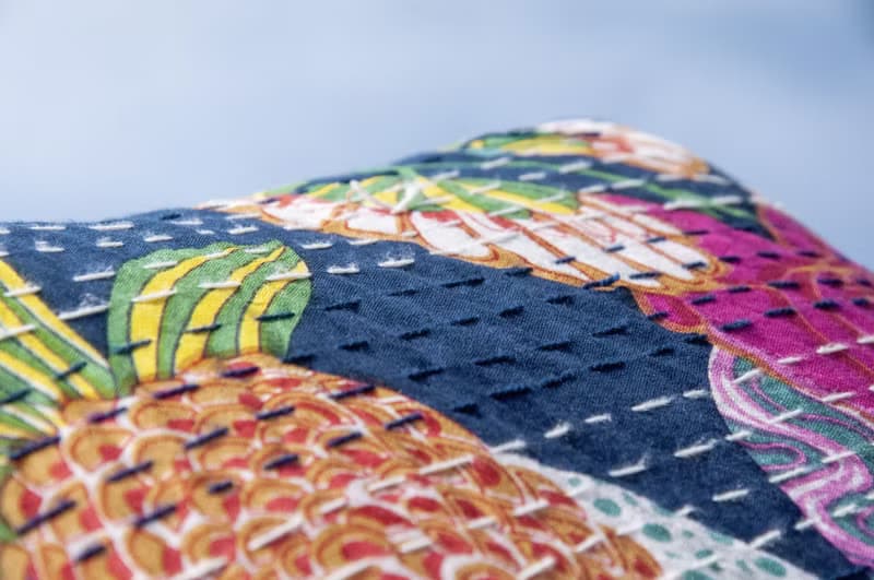 花朵刺繡抱枕套 純棉抱枕套 民族風抱枕套-法式風時尚藍花朵森林