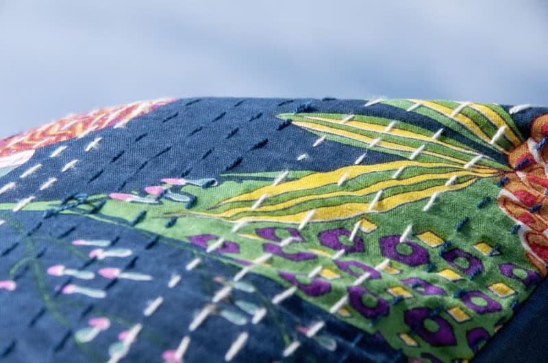 花朵刺繡抱枕套 純棉抱枕套 民族風抱枕套-法式風時尚藍花朵森林