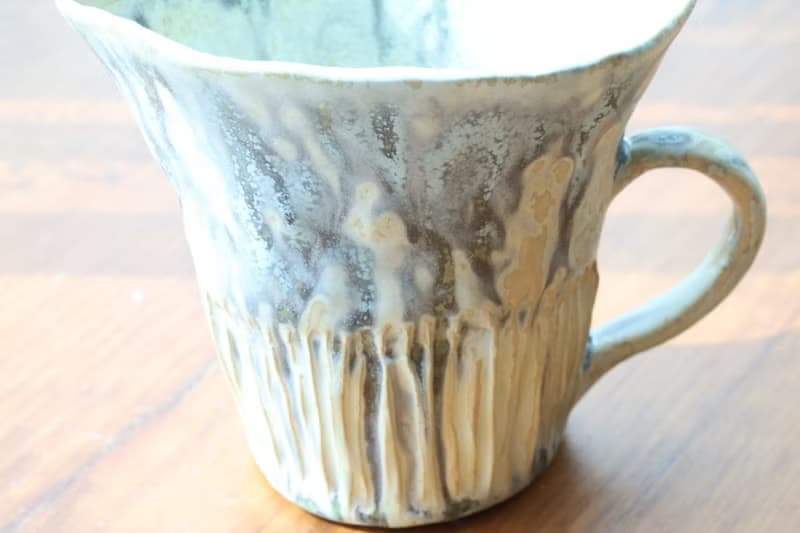 【聖誕節禮物】日本進口陶土手捏乾花器自然流釉紋理侘寂感置物桶