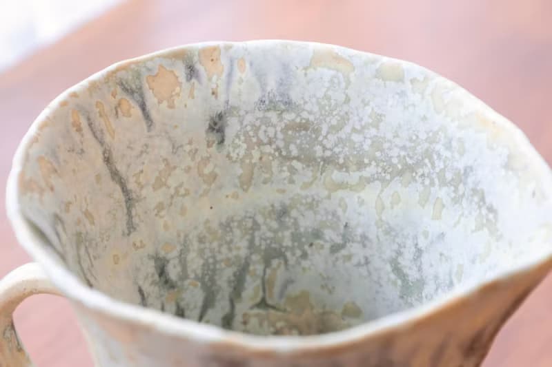 【聖誕節禮物】日本進口陶土手捏乾花器自然流釉紋理侘寂感置物桶