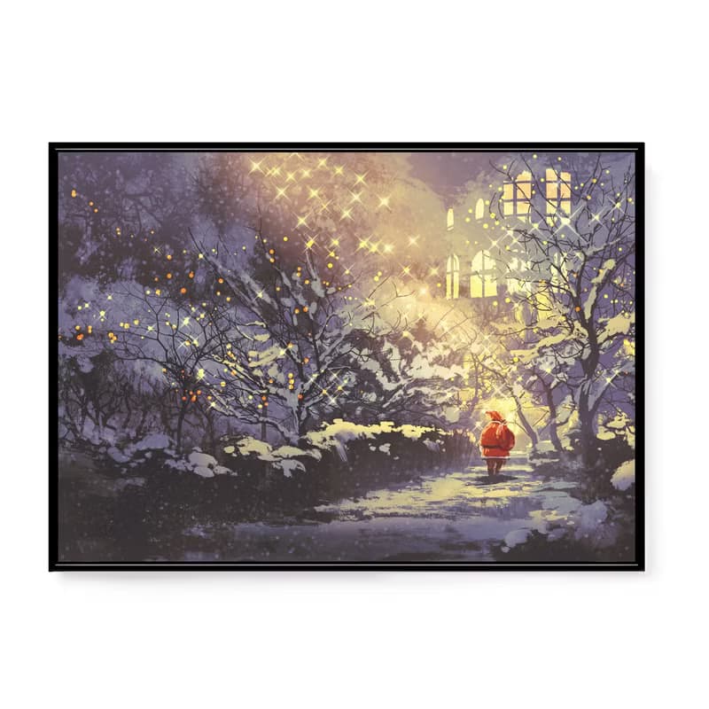 聖誕老人 • 星光熠熠 - 質感聖誕老人掛畫/耶誕裝飾畫/聖誕送禮