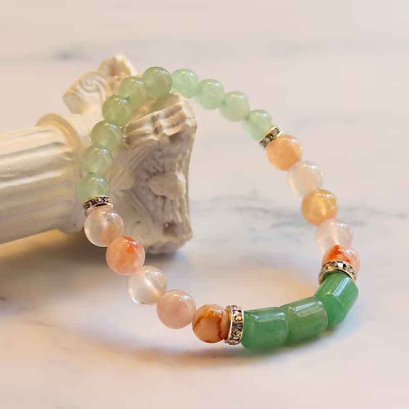 ||果凍櫻花瑪瑙||東陵玉轉運珠||設計款開運手鍊