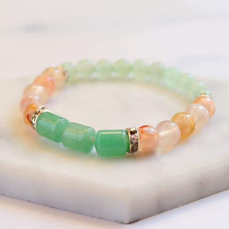 ||果凍櫻花瑪瑙||東陵玉轉運珠||設計款開運手鍊