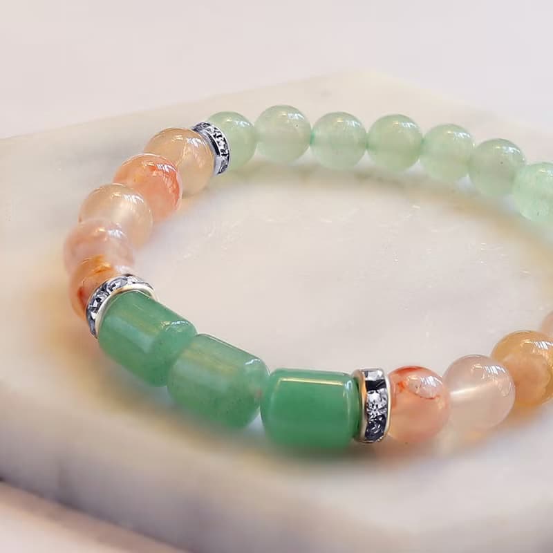 ||果凍櫻花瑪瑙||東陵玉轉運珠||設計款開運手鍊