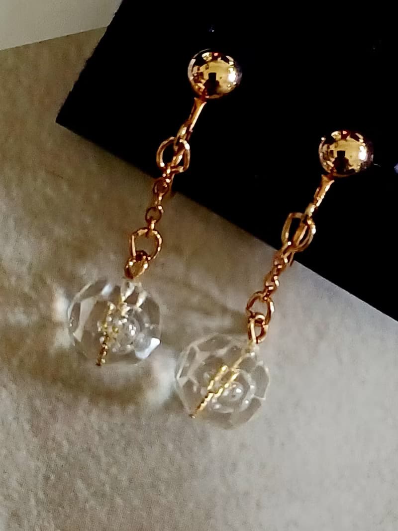 vintage jewelry SARAH COV 簡約垂墜串珠 夾式耳環