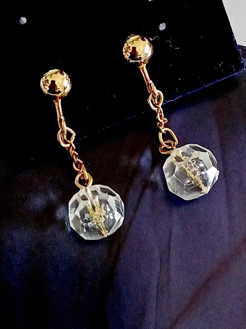 vintage jewelry SARAH COV 簡約垂墜串珠 夾式耳環