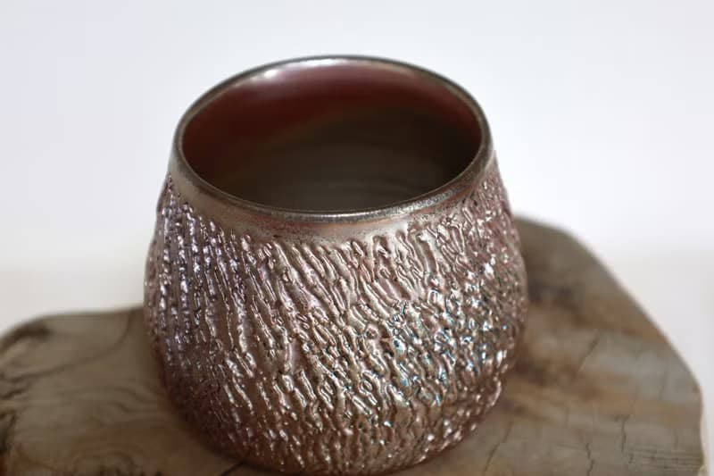 柴燒品茗杯/主人杯/150ml/爆裂刻紋/瀧間拾光