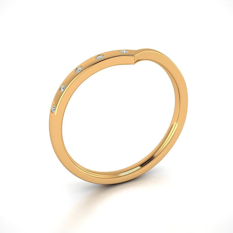 【PurpleMayJewellery】18K金簡約V型排列線戒戒指 婚戒訂製R010