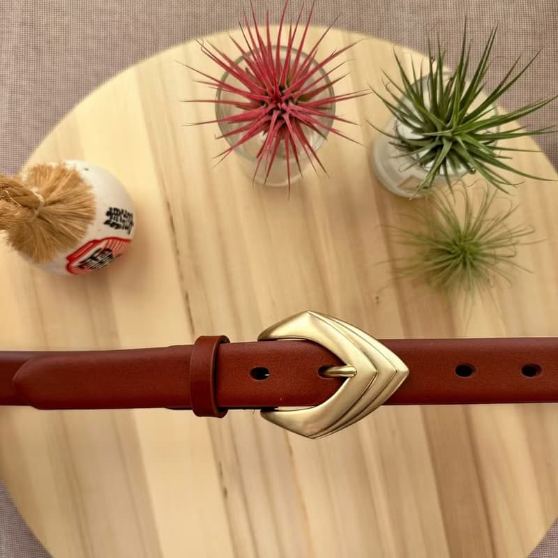 女款真皮皮帶 復古金帶頭皮帶 生日禮物/旅行用品/情人節禮物