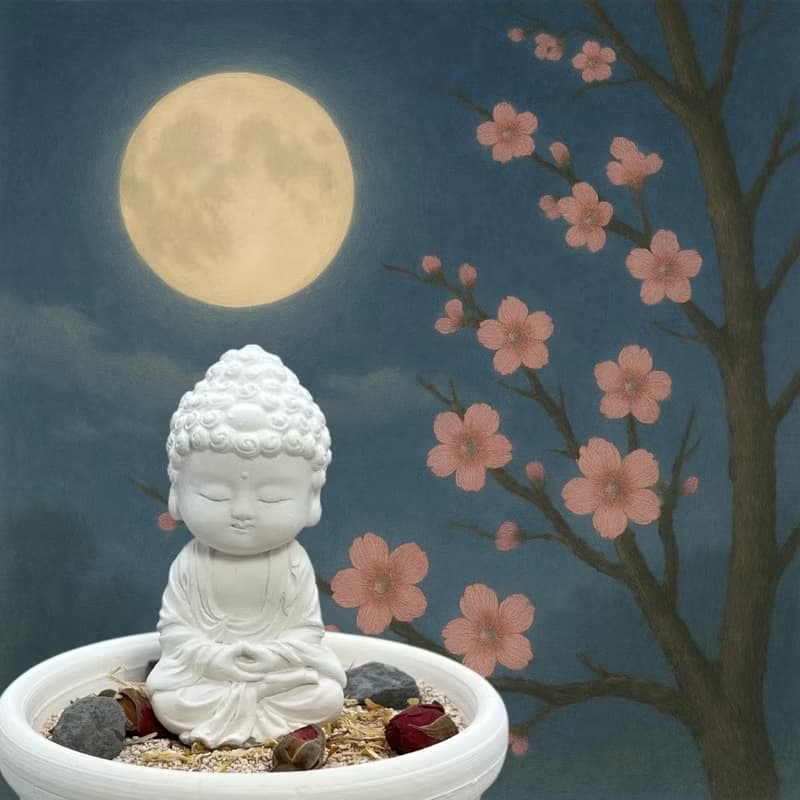 禪風香氛 精油擴香 淨念吉祥小佛培德套組 贈送精美產品插畫圖