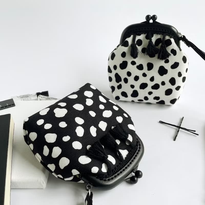 時尚流蘇大麥町塑膠口金包/零錢包