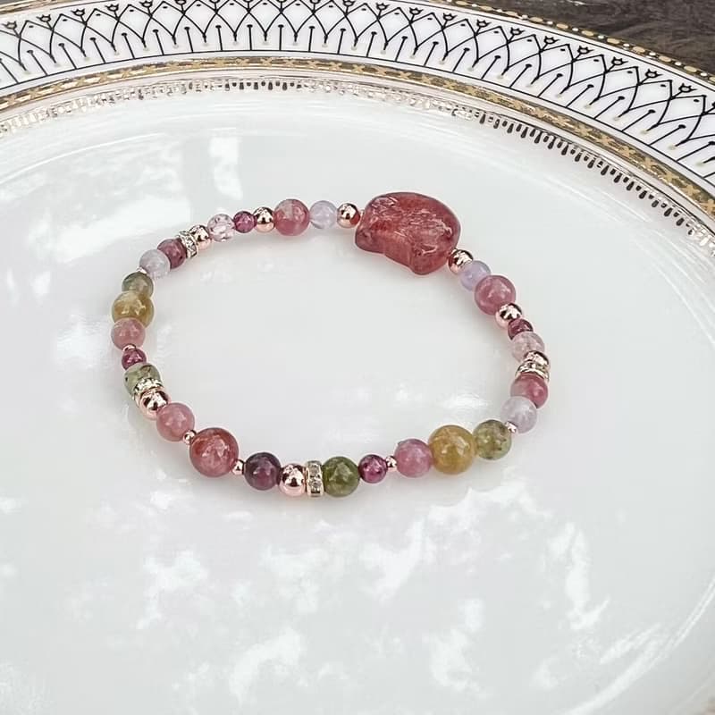 【虹の上を歩く猫】碧璽貓咪頭手鍊款