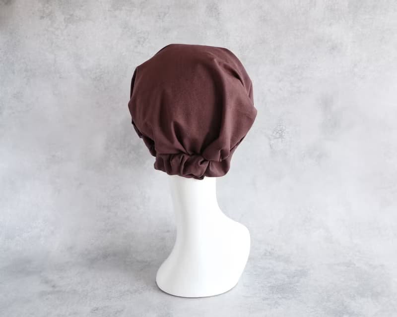 送料込 日本製 サッシュリボン(ペイントタッチのドット柄)とチョコレートカラー