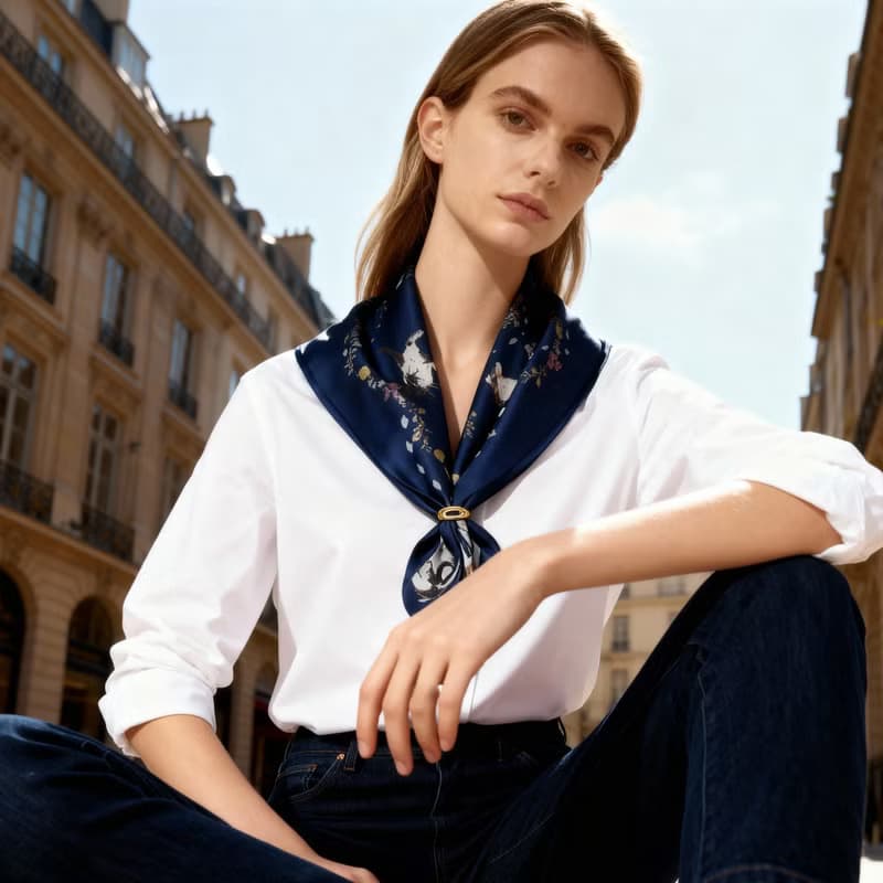 波蘭貓與瑜伽士 雙面絲巾絲巾環臻禮套裝 Jardin Des Fontaines