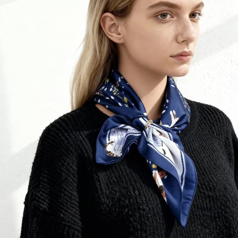 波蘭貓與瑜伽士 雙面絲巾絲巾環臻禮套裝 Jardin Des Fontaines