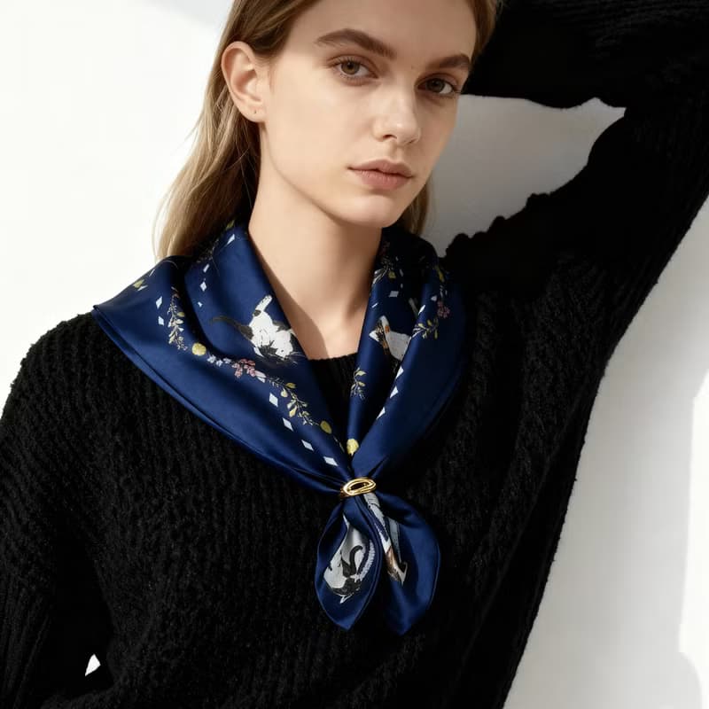 波蘭貓與瑜伽士 雙面絲巾絲巾環臻禮套裝 Jardin Des Fontaines