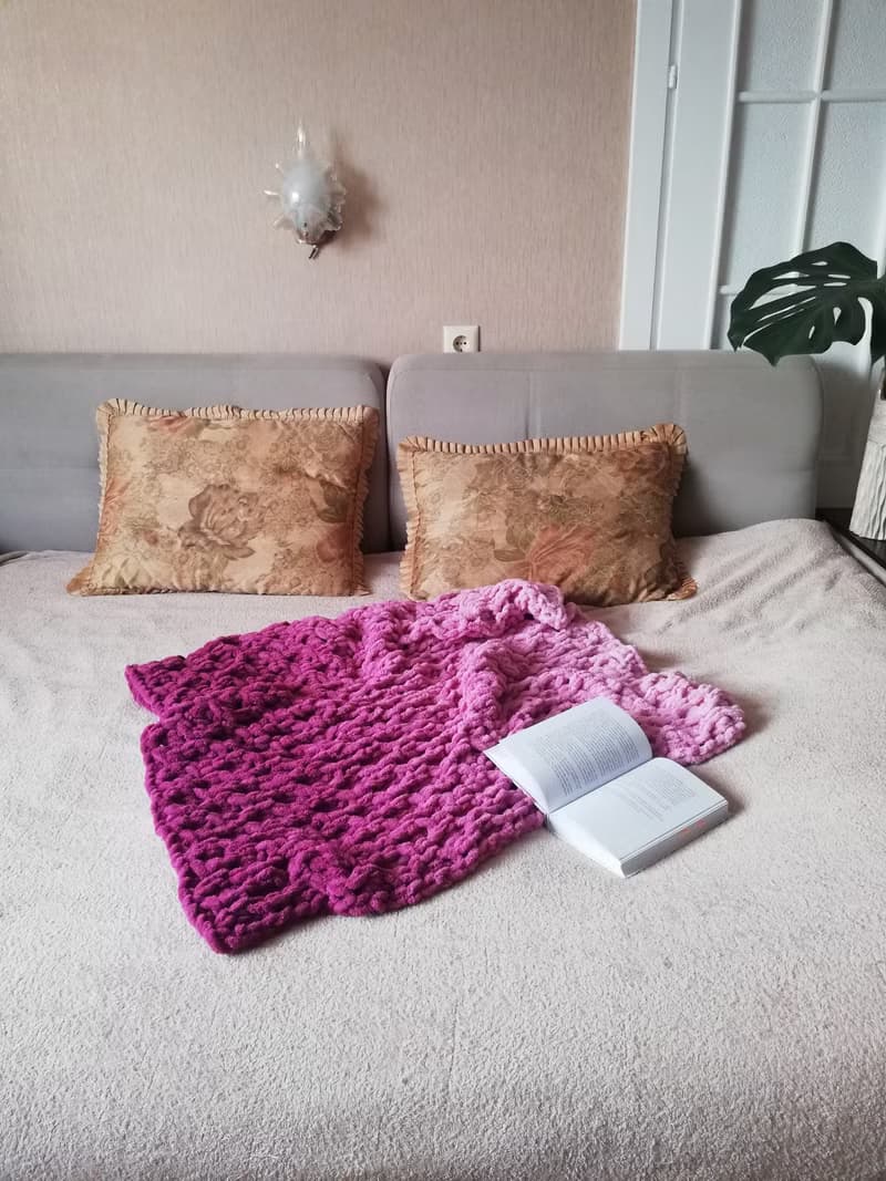 Pink Blanket For Couch Knit Woven Warm Soft Blanket