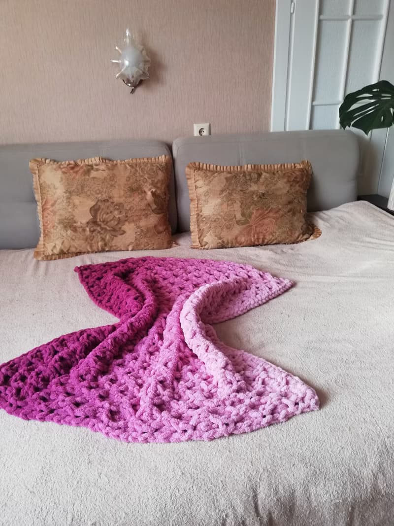 Pink Blanket For Couch Knit Woven Warm Soft Blanket