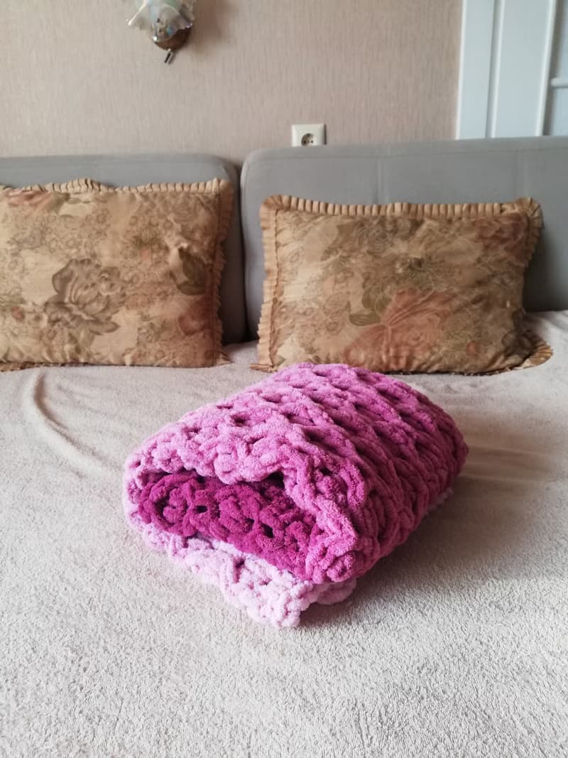 Pink Blanket For Couch Knit Woven Warm Soft Blanket