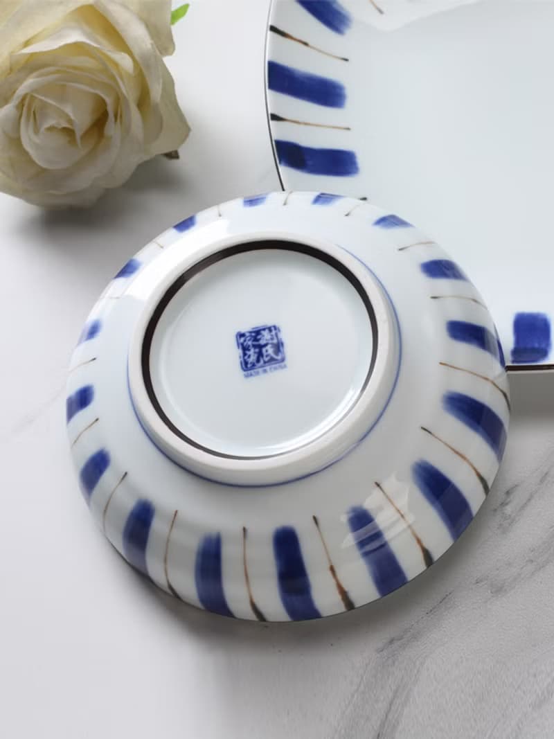 高端日式華彩手繪陶瓷餐具套裝 釉下彩碗盤勺魚盤禮盒