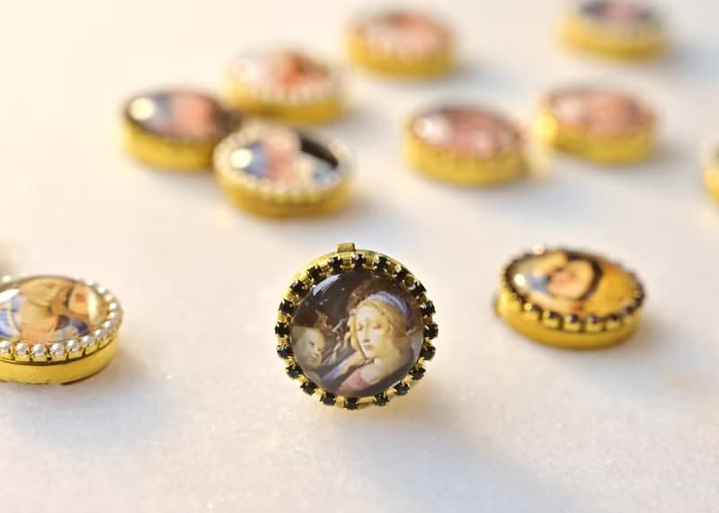 Button Cover 手作鈕扣飾~復古宗教feel~名畫系列: 聖母子