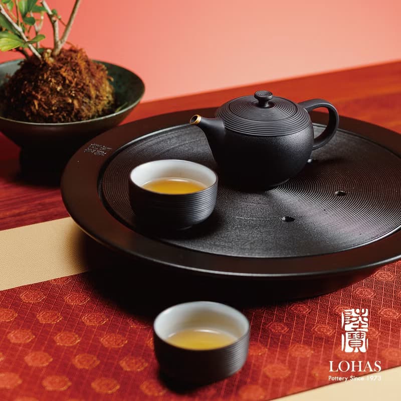 陸寶 環宇經典茶禮 玄黑 1壺1海4杯+茶盤 茶具組