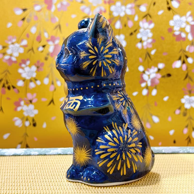 【青墨招財】日本清水燒招財貓 | 青墨花火 - 億万両