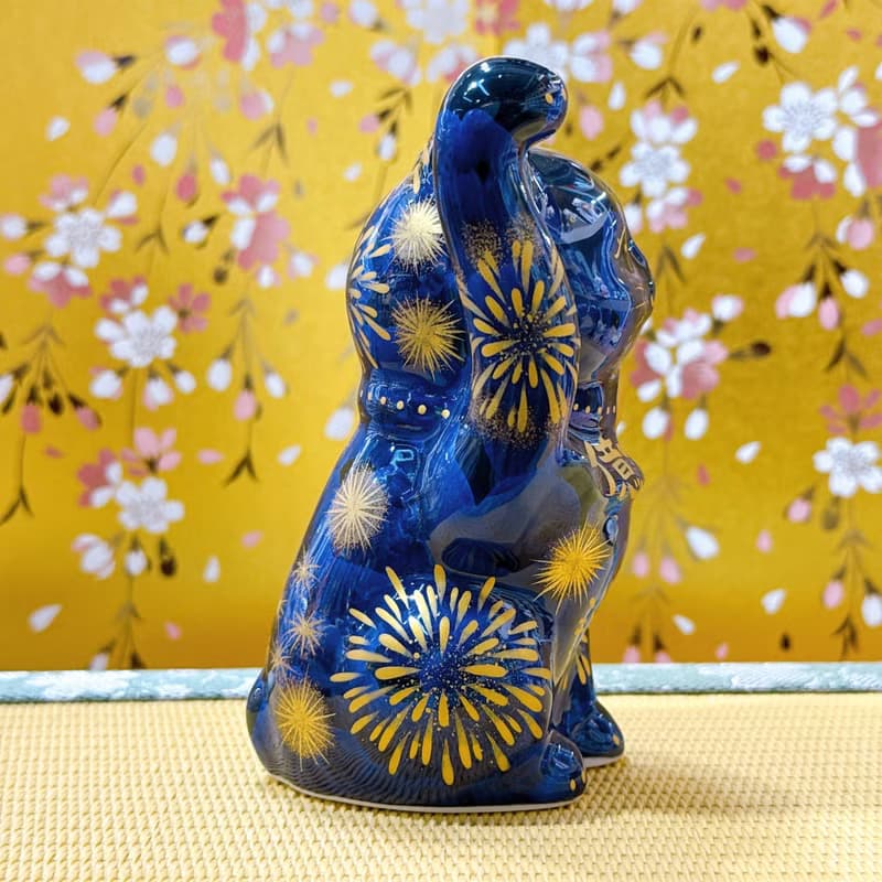 【青墨招財】日本清水燒招財貓 | 青墨花火 - 億万両